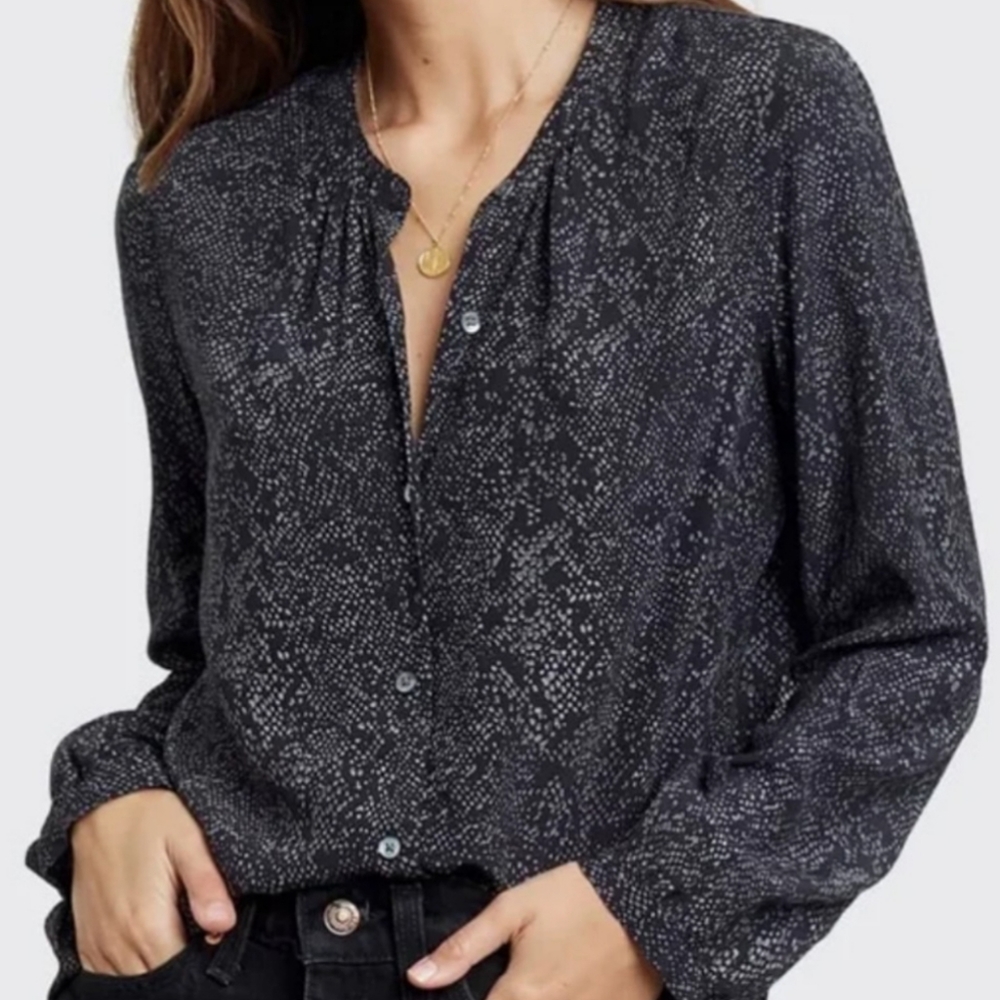 Rails Eloise Slate Python Button Down Blouse - image 1